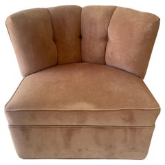 Art Deco Curved Back Swivel Club Chair
