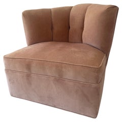 Art Deco Curved Back Swivel Club Chair