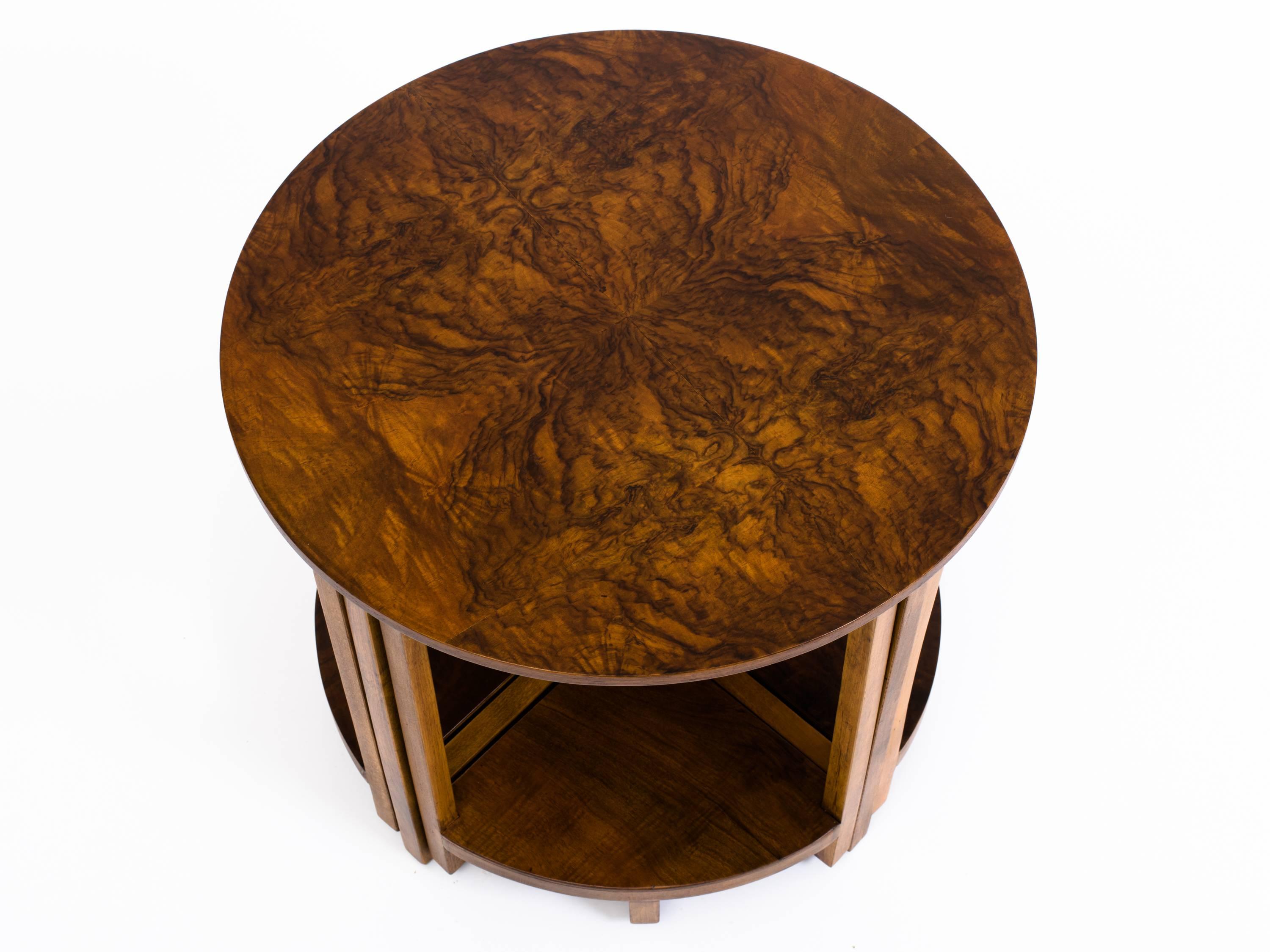 Woodwork Donald Deskey Style Walnut Nesting Side Tables