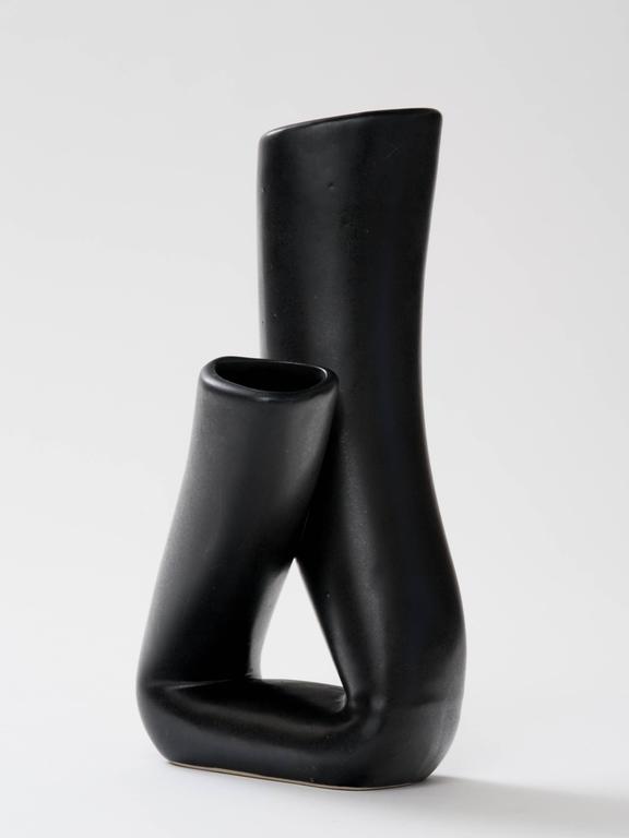 Japanese Black Matte Glaze Ikebana Vase at 1stDibs