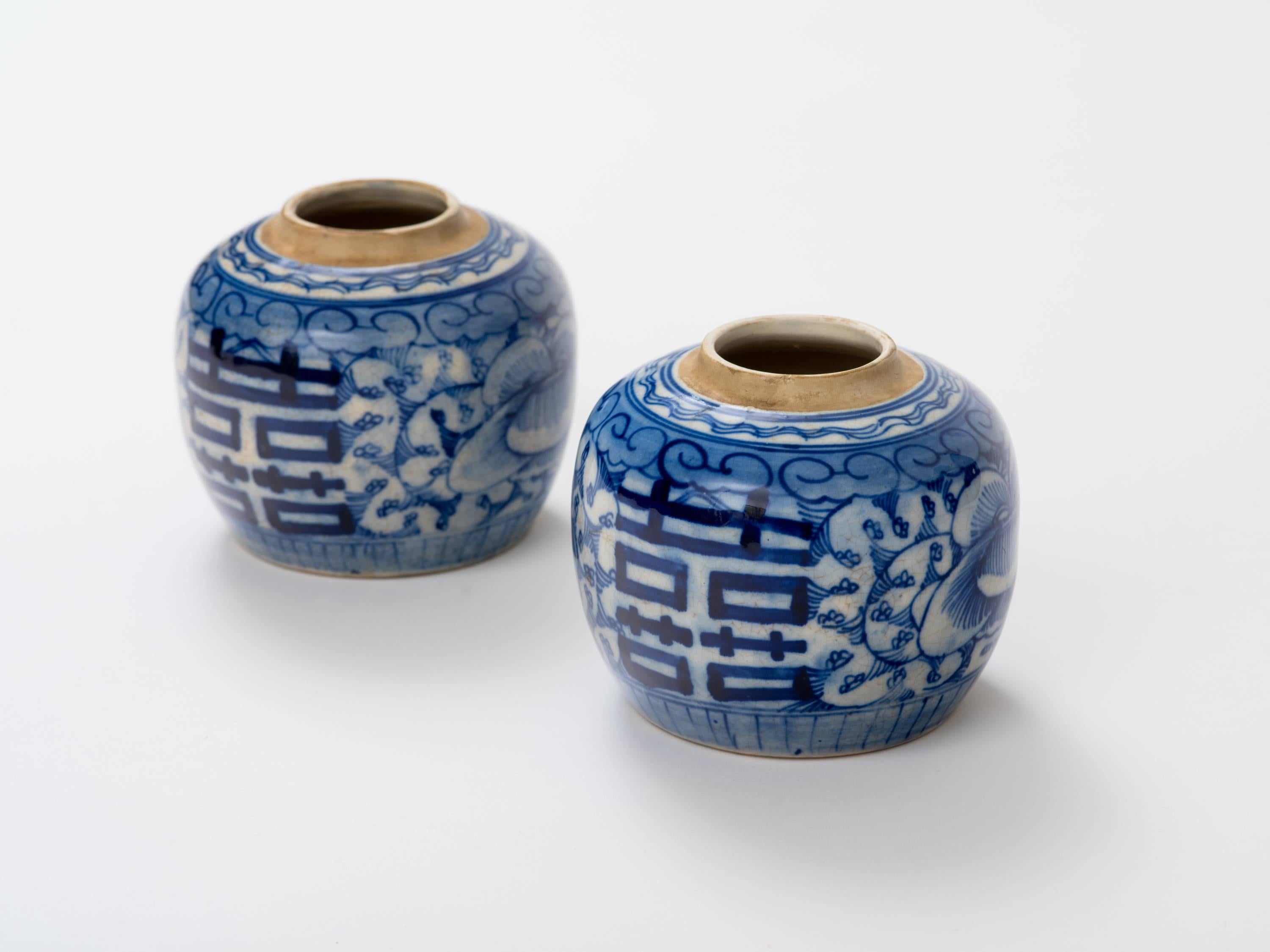 Pair of Chinese 19th Century Lotus Ginger Jars 4