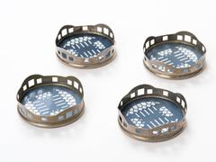 Vienna Secession Ceramic and Nickel Coaster Set
