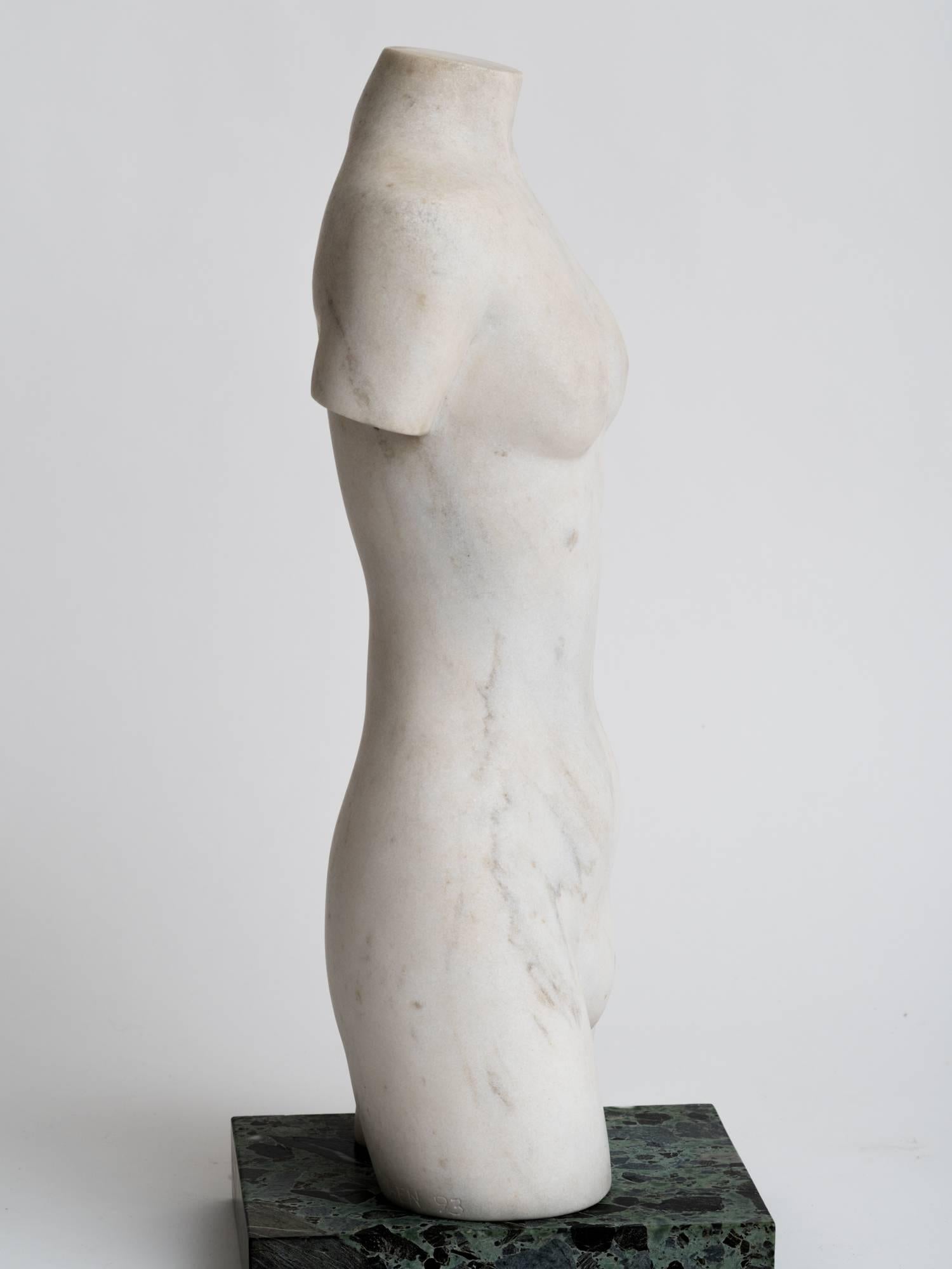 American Shi-Jia Chen Nude Marble Torso Sculpture