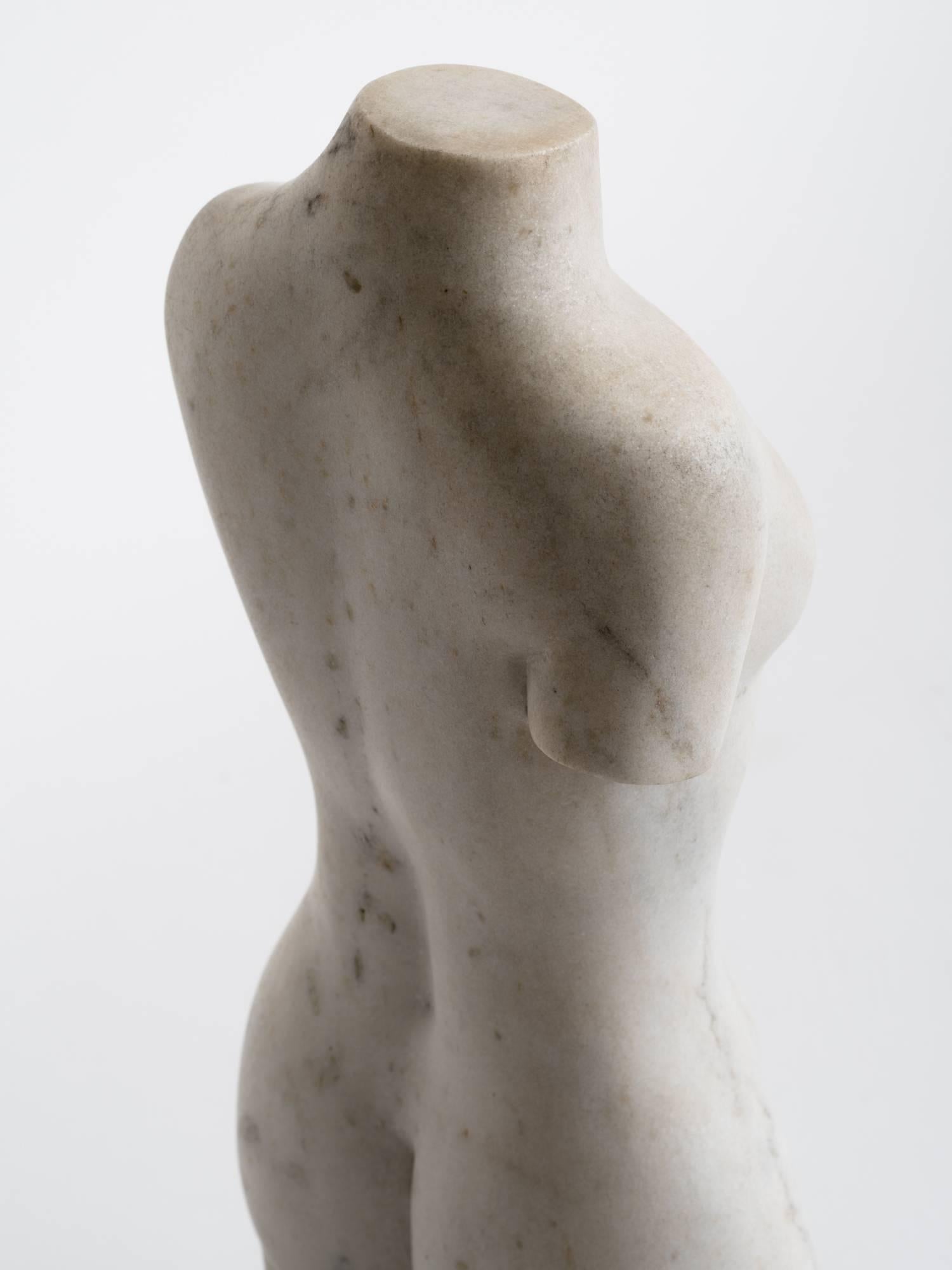 Shi-Jia Chen Nude Marble Torso Sculpture In Excellent Condition In New York, NY