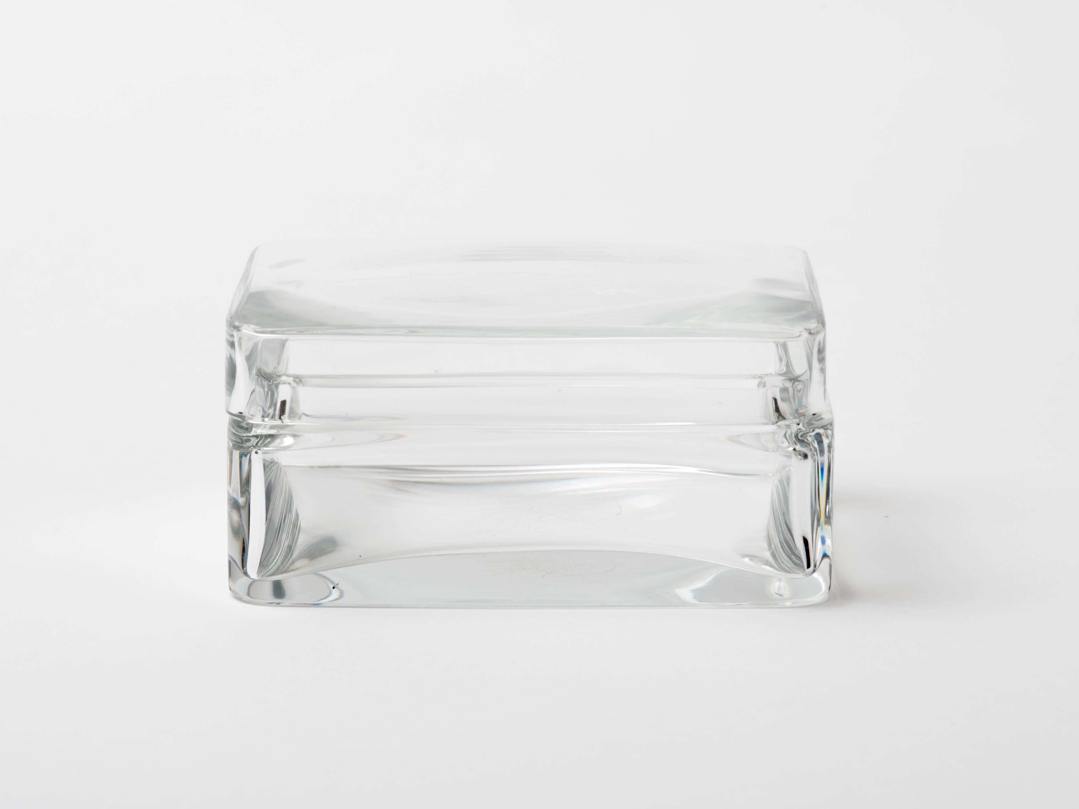 French Baccarat Crystal Lidded Jewelry Trinket Box