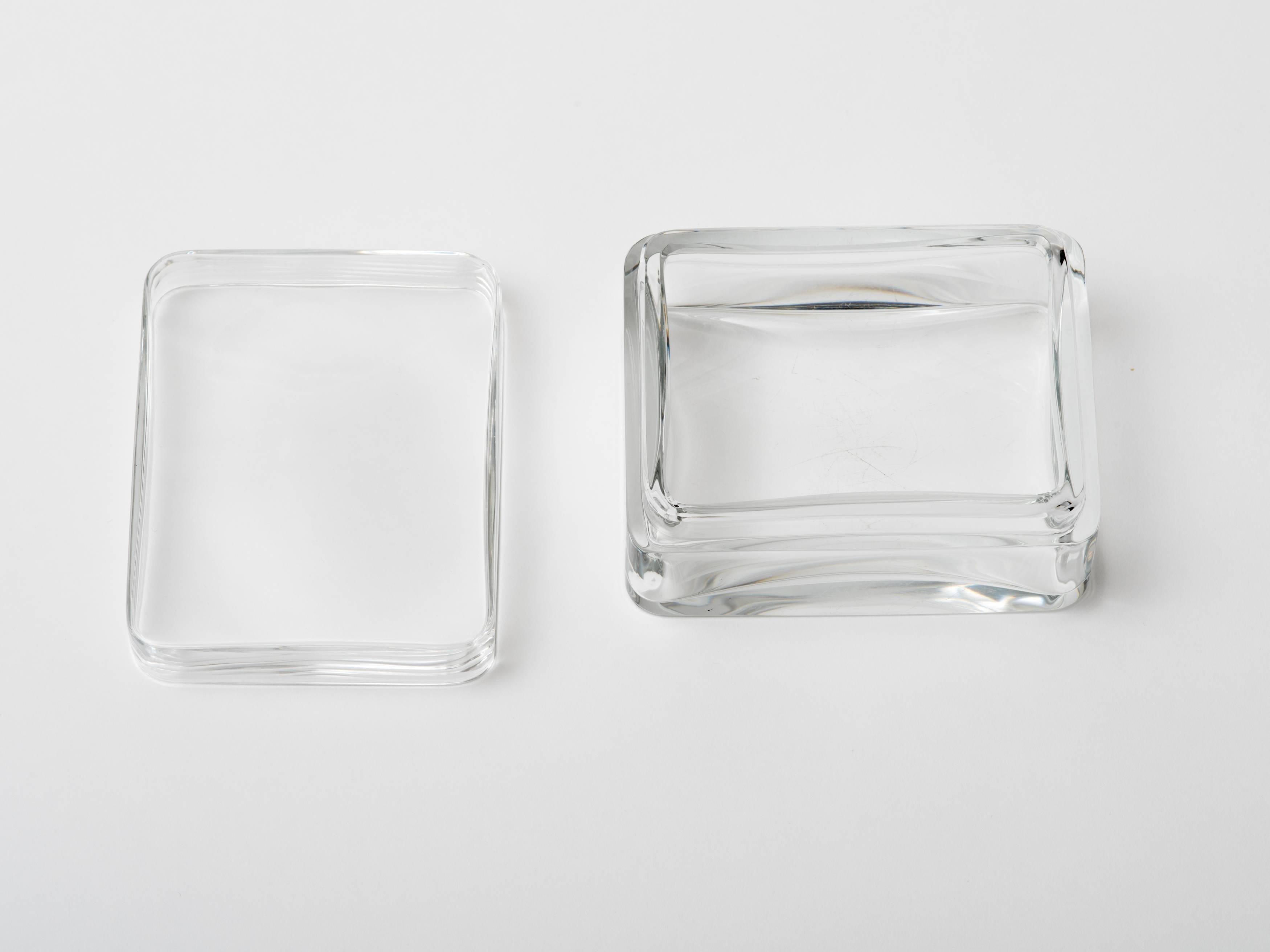 Mid-Century Modern Baccarat Crystal Lidded Jewelry Trinket Box