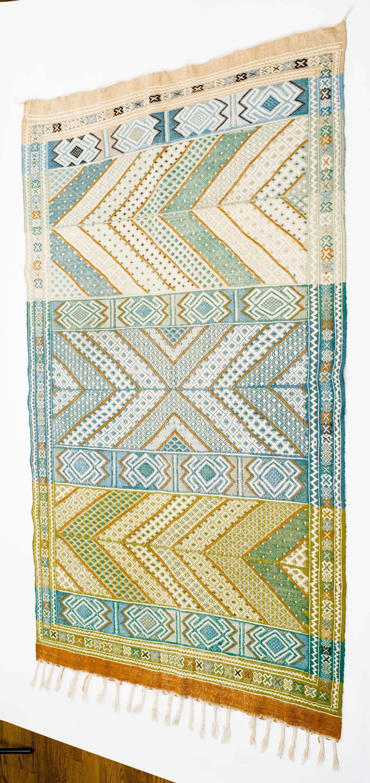 20th Century Moroccan Middle Atlas Flat-Weave Rug