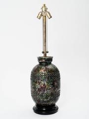 Aldo Londi Monumental 1950s Italian Metallic Jewel Glaze Ceramic Lamp