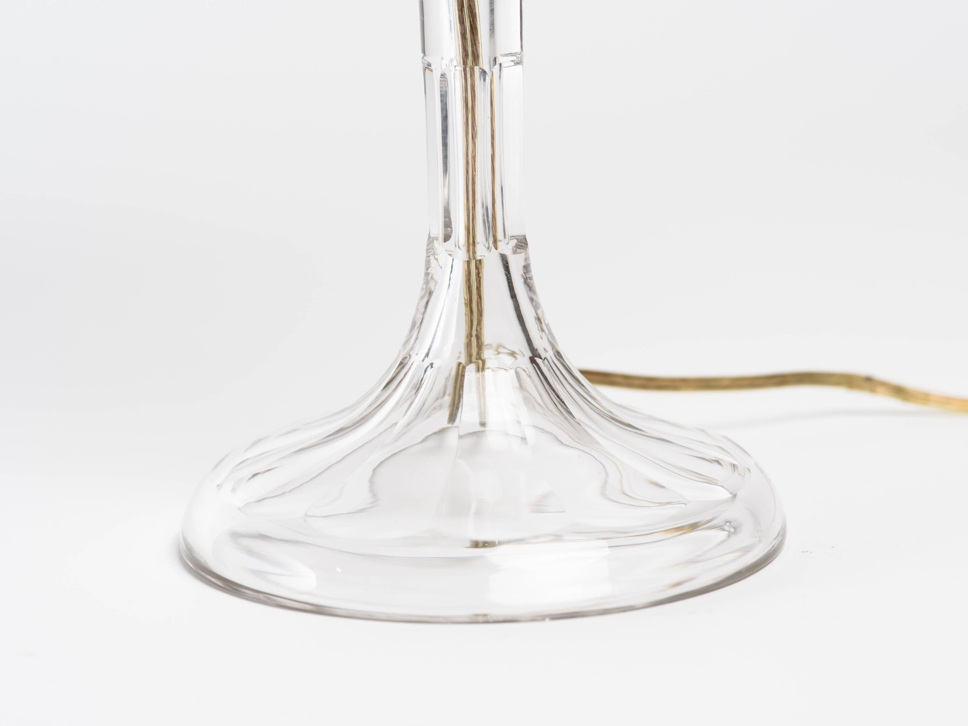 Américain Lampes Art Déco cristal taillé à facettes en vente