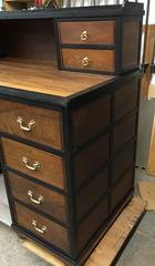 Scottish Pedestal Desk of Specimen Woods:  Walnut, Ebony and Juniper, 1908.