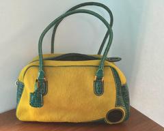 Etro Hide and Alligator Handbag, Brass Lock and Hardware