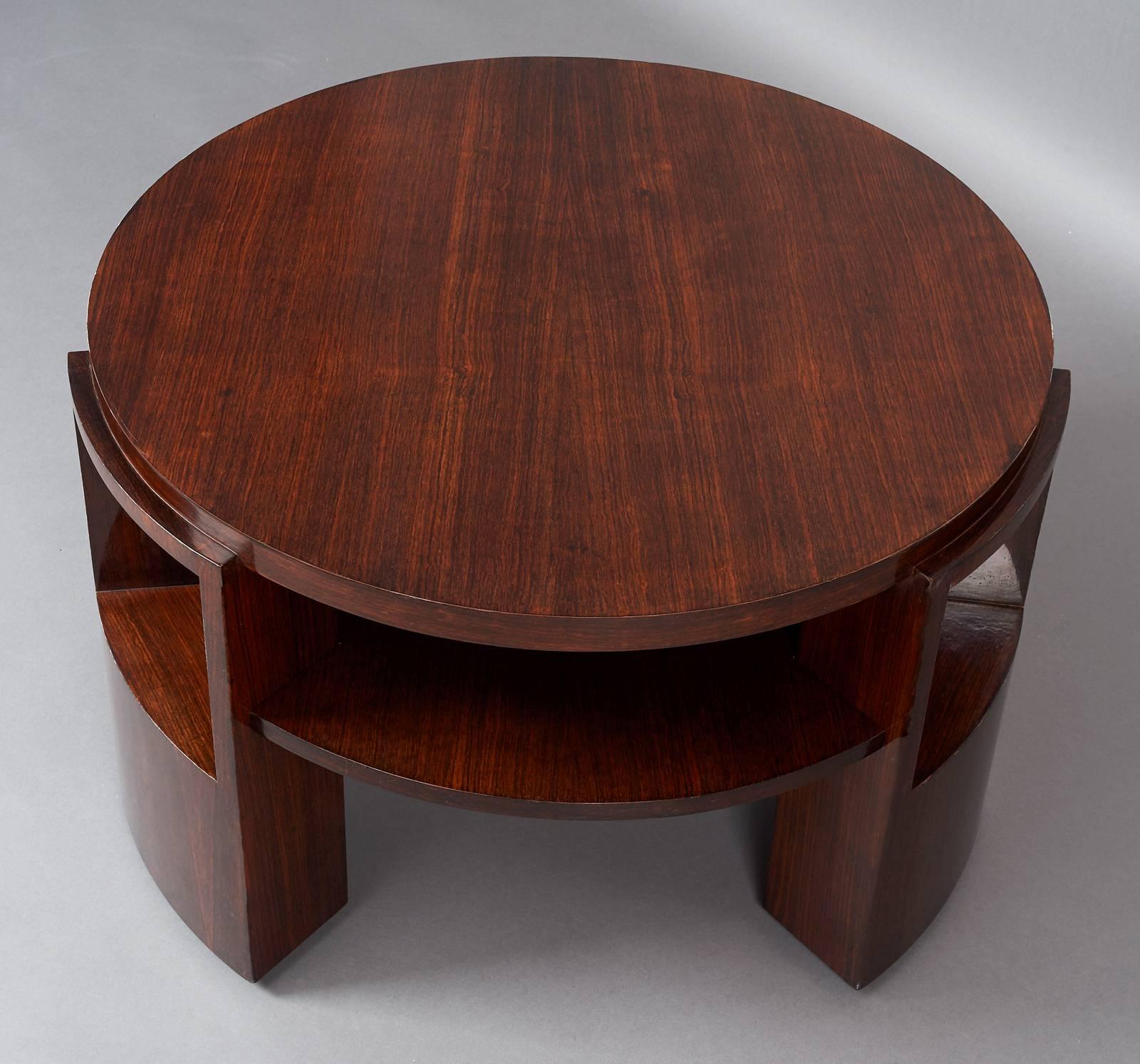 Mid-Century Modern Exceptional Rosewood Two-Tier Table by Dominique, France 1930s