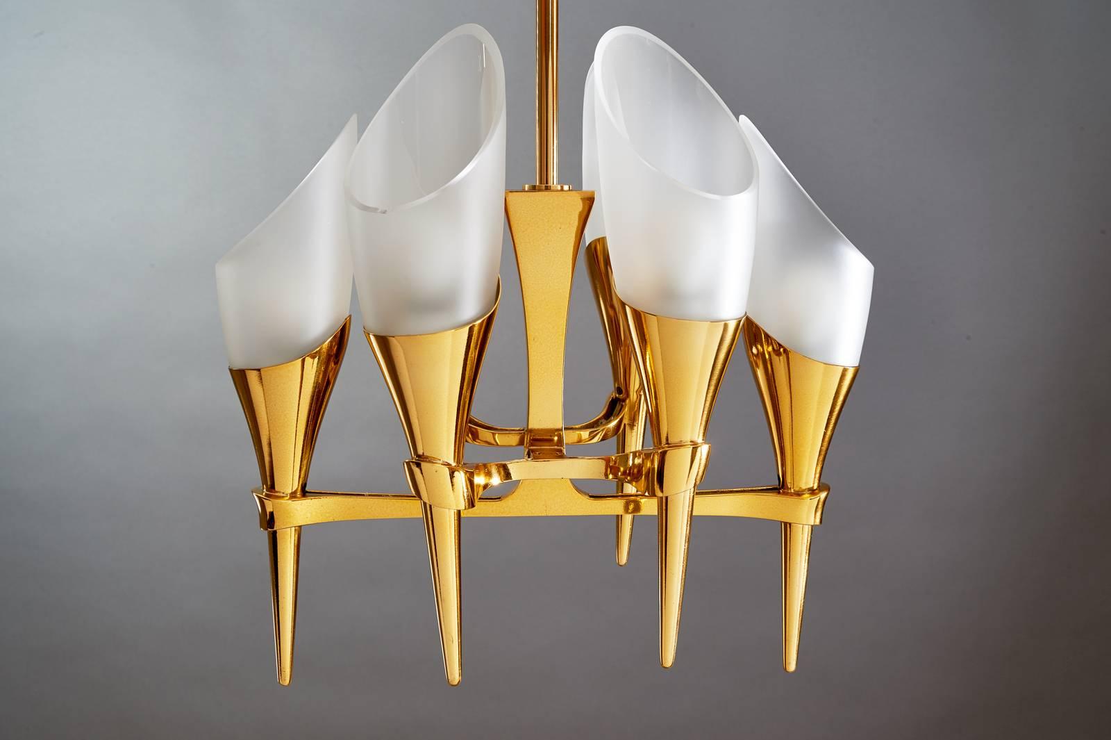 Mid-20th Century Elegant Max Ingrand Chandelier﻿ for Fontana Arte, circa 1960 For Sale