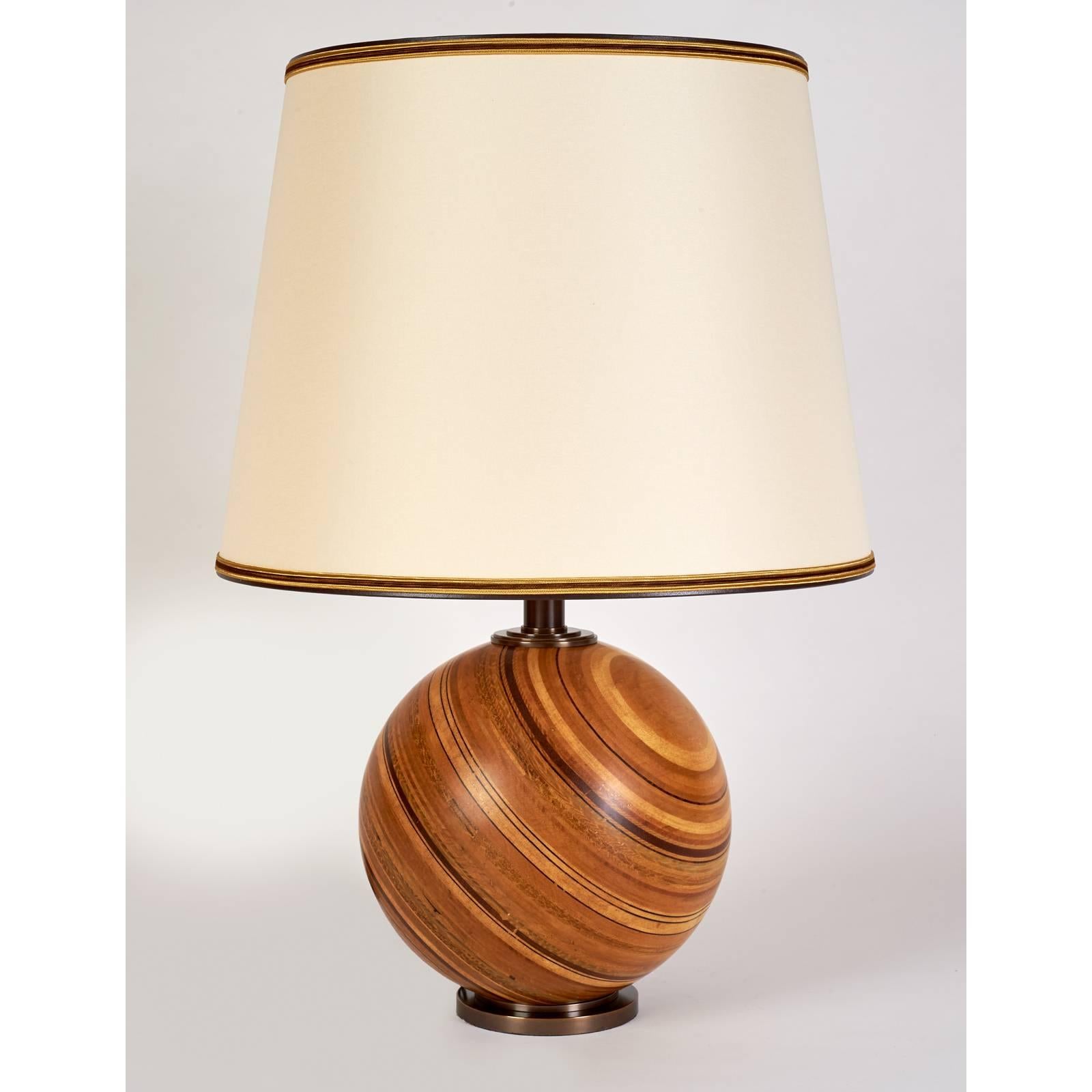 turned wood lamp