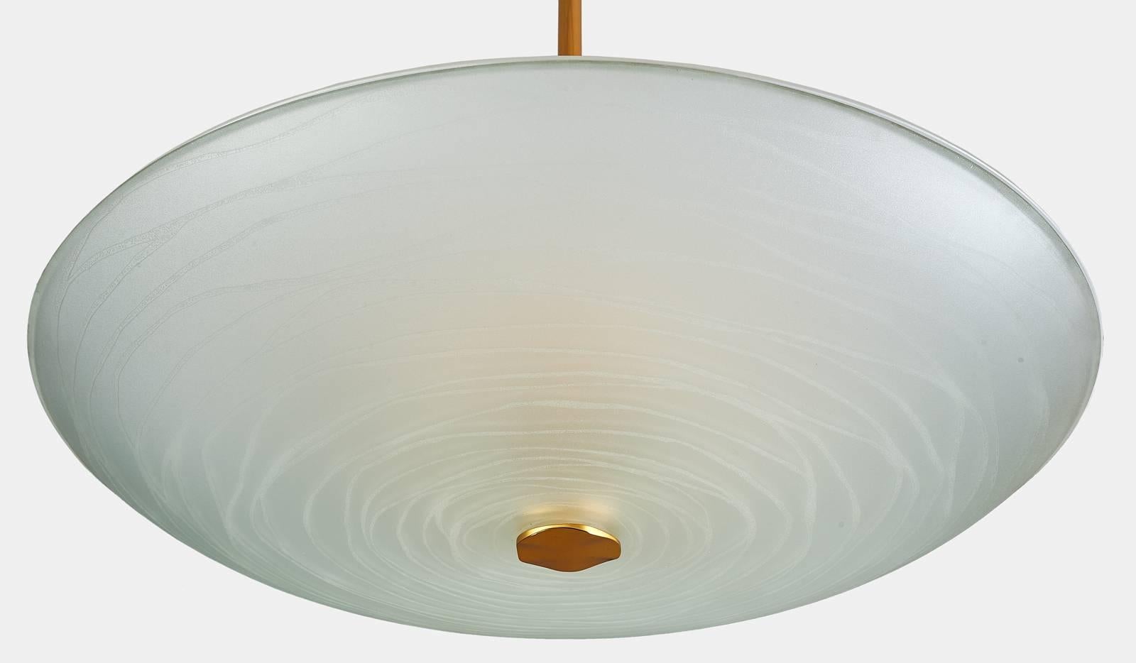 Exceptional Pietro Chiesa Glass Chandelier for Fontana Arte In Excellent Condition In New York, NY