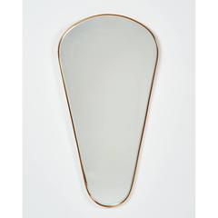 Tear-Drop Brass Mirror, Italy, 1950s