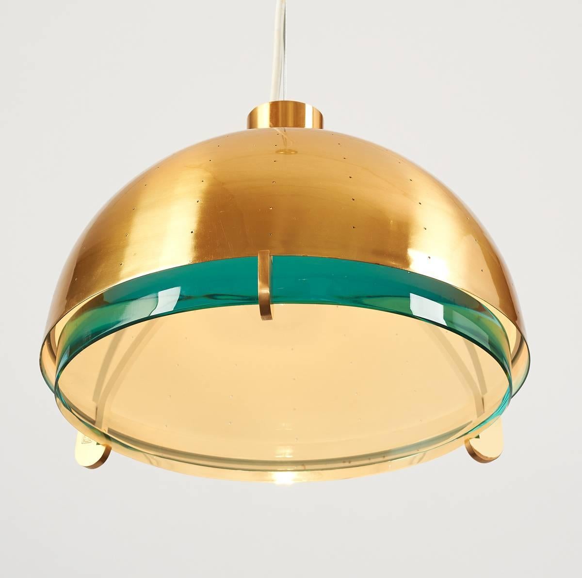 Italian Limited Edition Glass and Perforated Brass Lantern by Roberto Rida
