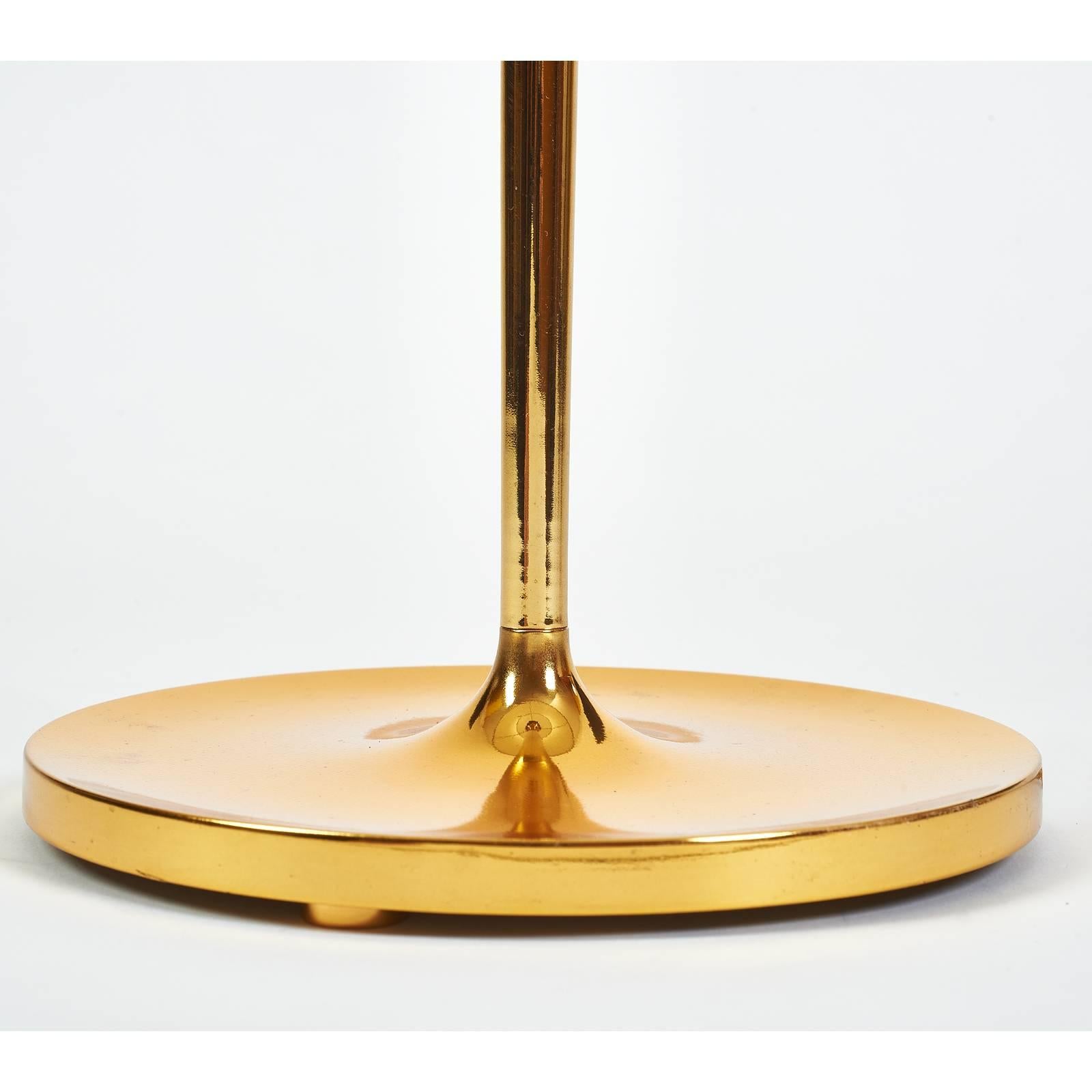 French Fluid Form Brass Table Lamp, France, 1970s