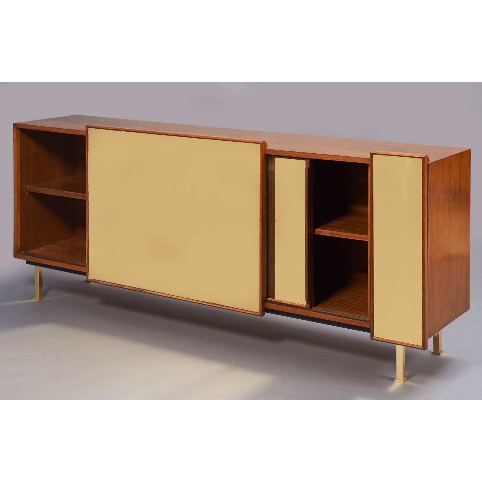 Architectural Asymmetrical Cabinet in Reflective Polished Brass, France, 1970s In Good Condition In New York, NY