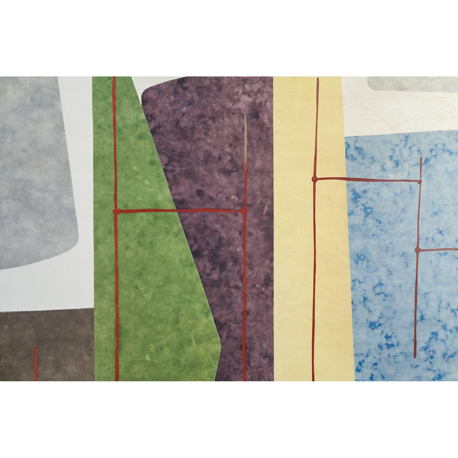 French Abstract Composition, Mixed-Media on Aluminium by Robert Pansart, France, 1956