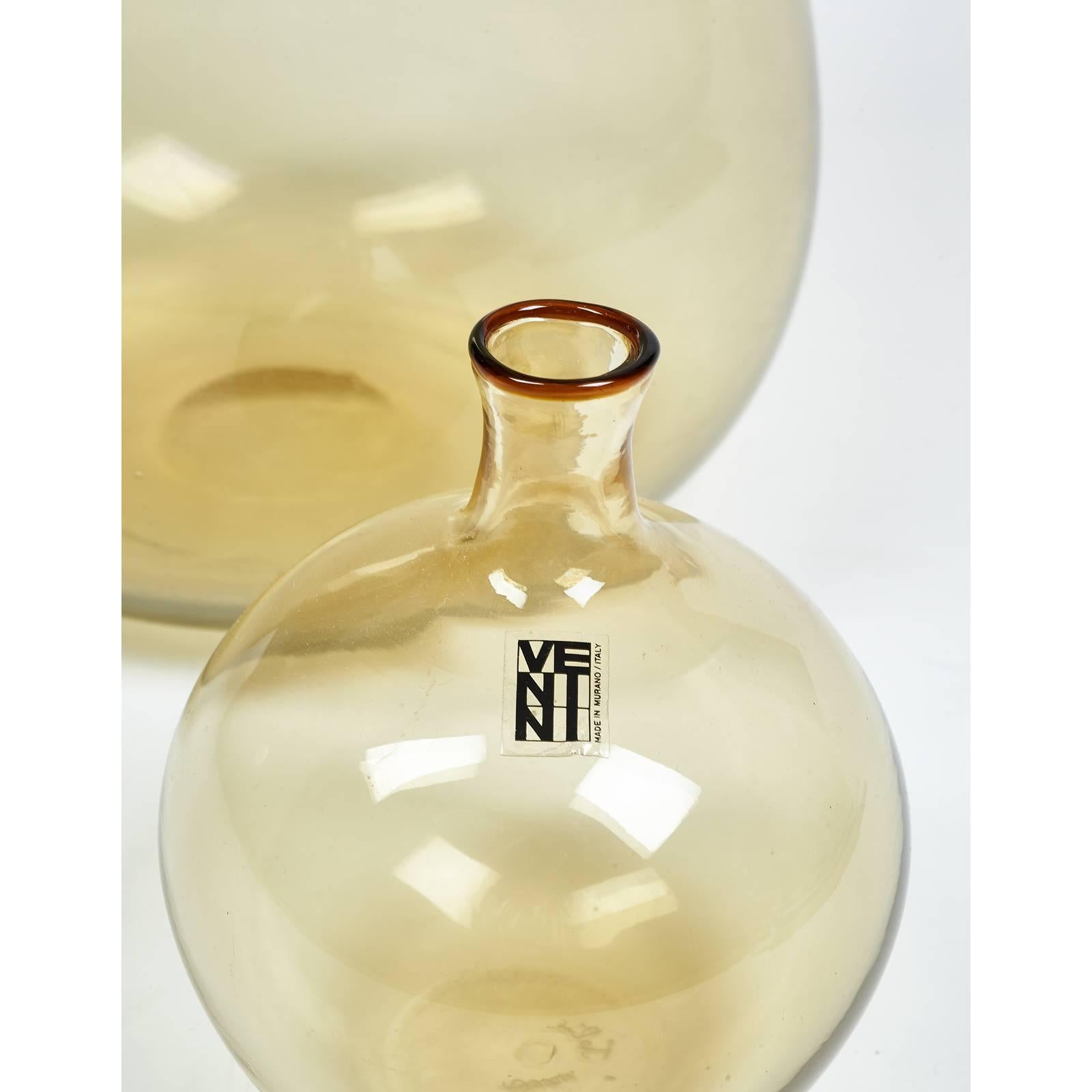 Vase aus mundgeblasenem Glas von Ludovico Diaz De Santillana von Coletti, um 1961 (Moderne der Mitte des Jahrhunderts) im Angebot
