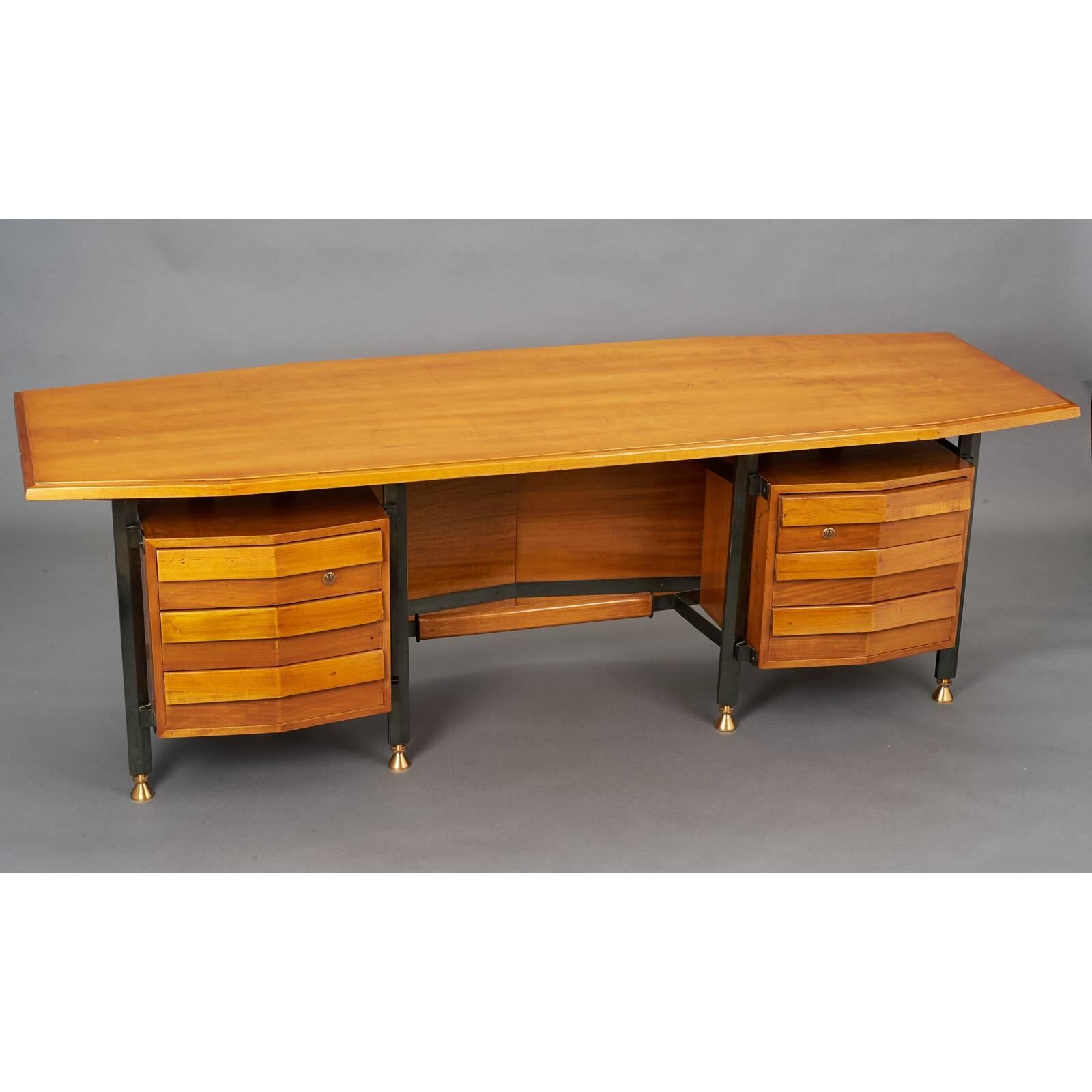 Mid-20th Century Spectacular Large Modernist Italian 1950s Desk