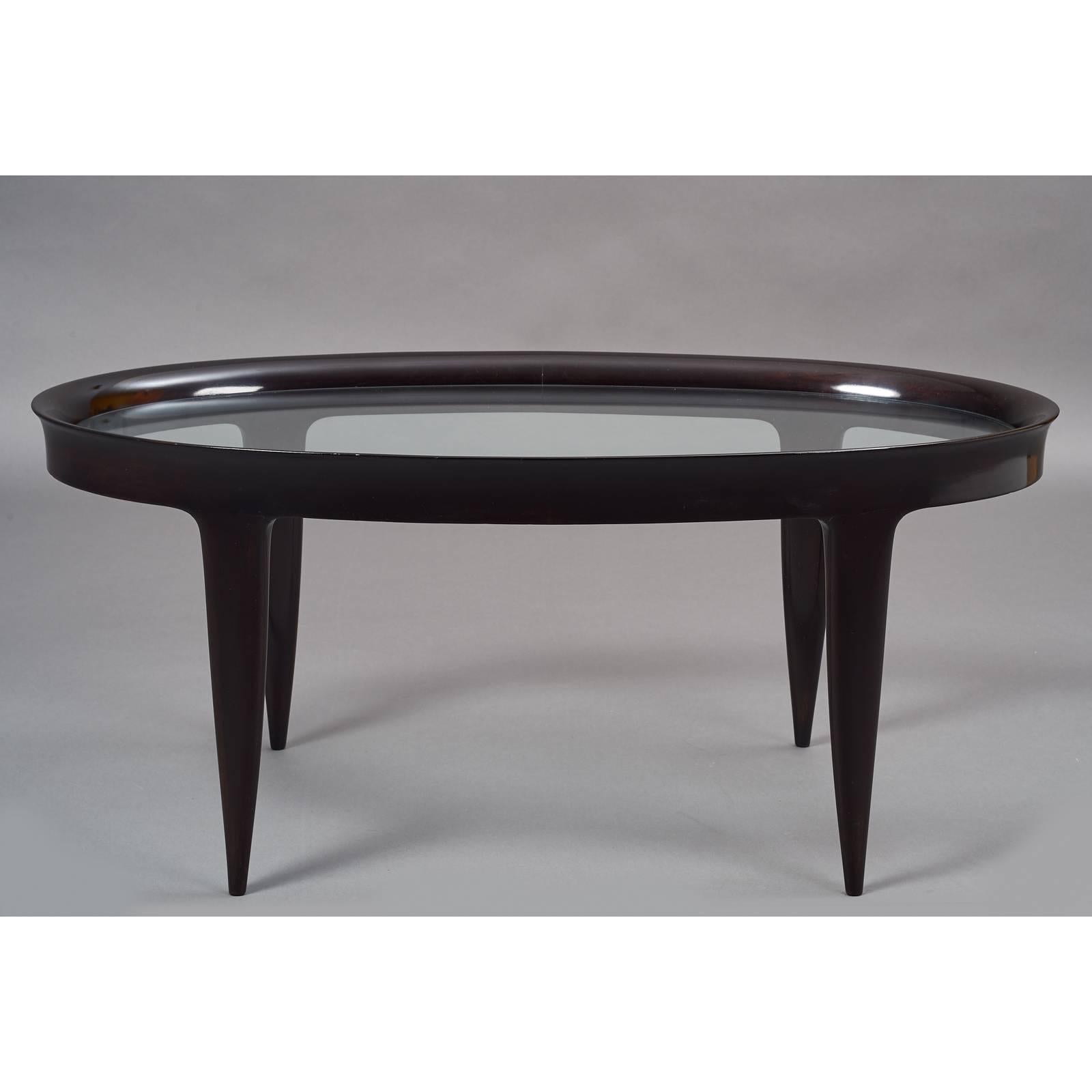 Elegant Oval Table in the Style of Gio Ponti, 1950s In Excellent Condition In New York, NY