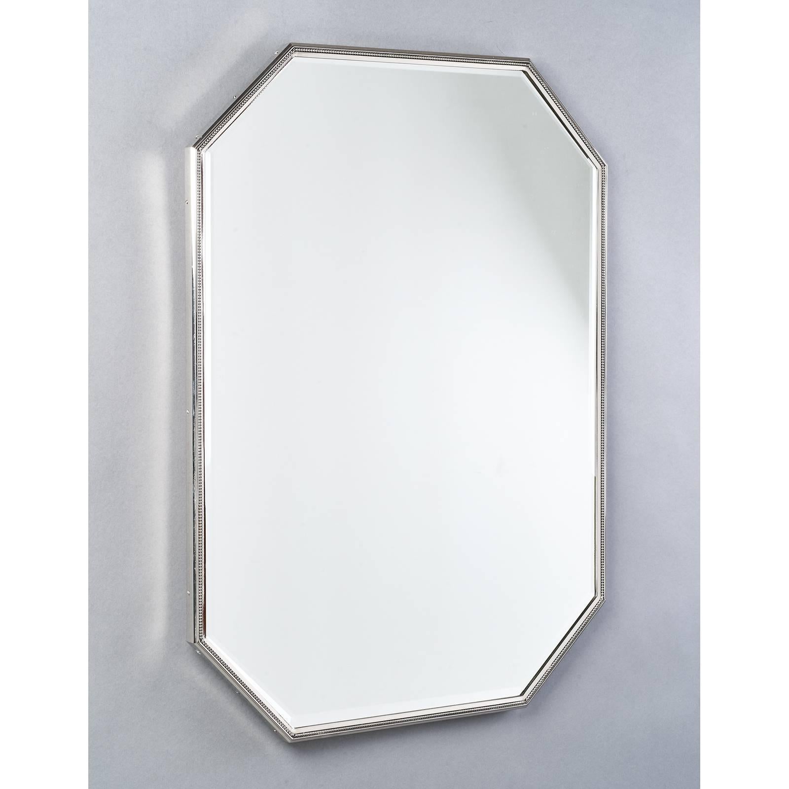 Mid-Century Modern Elegant Rectangular Mirror with Delicately Beaded Frame
