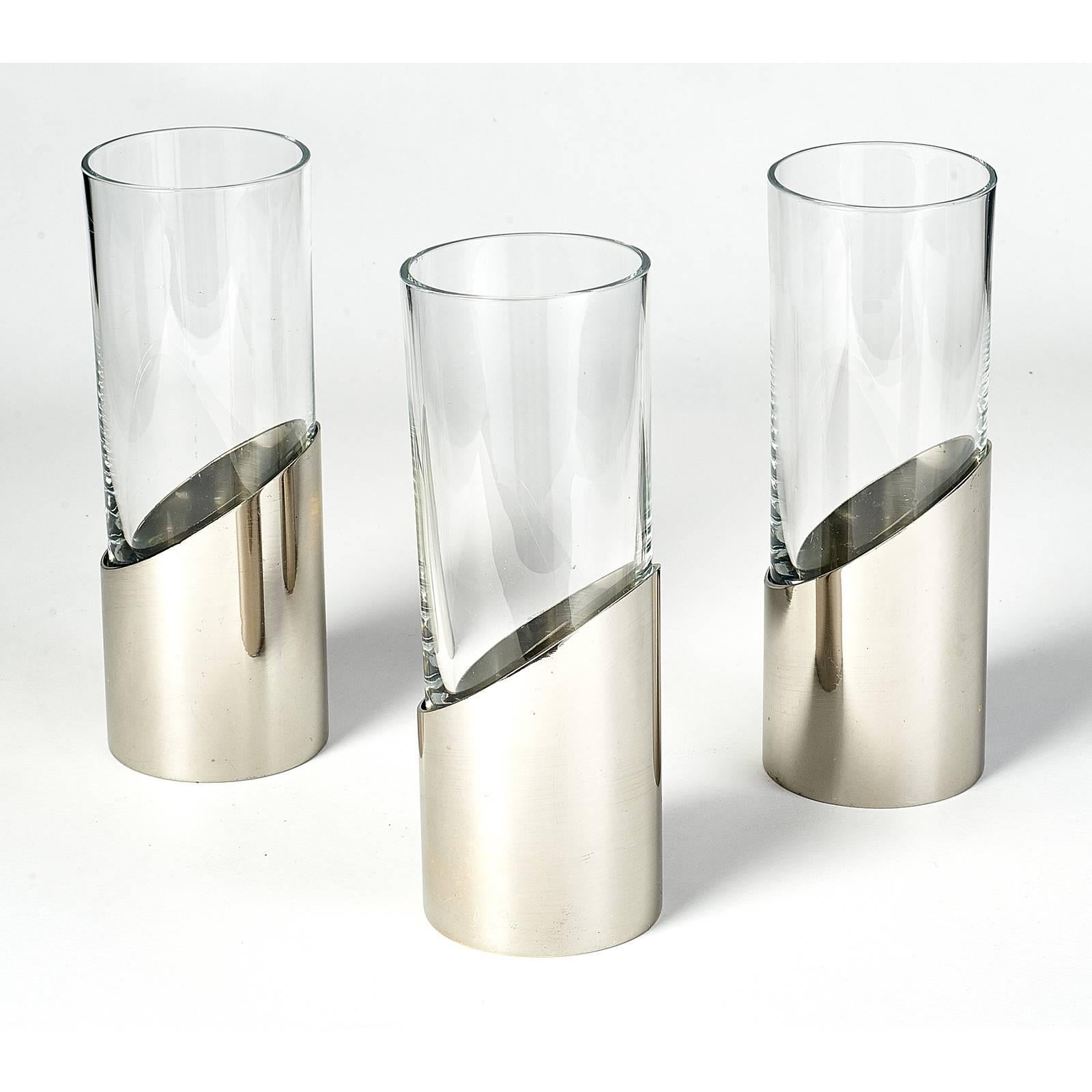 Mid-Century Modern Set of Three Vases by Gabriella Crespi, 1970s For Sale