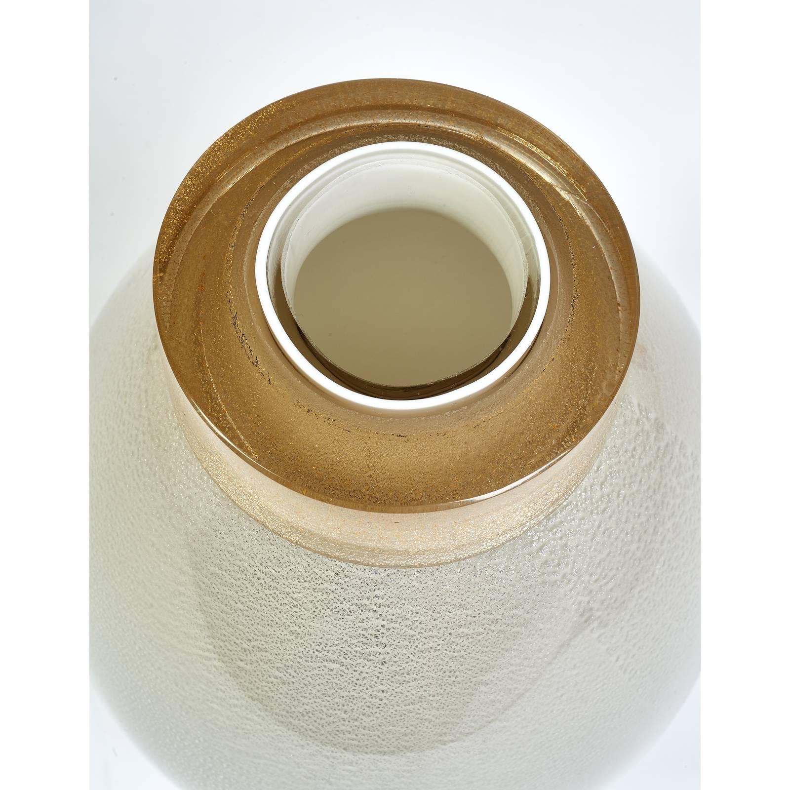 Squisito vaso in vetro soffiato con foglia d'oro, Italia In condizioni ottime in vendita a New York, NY