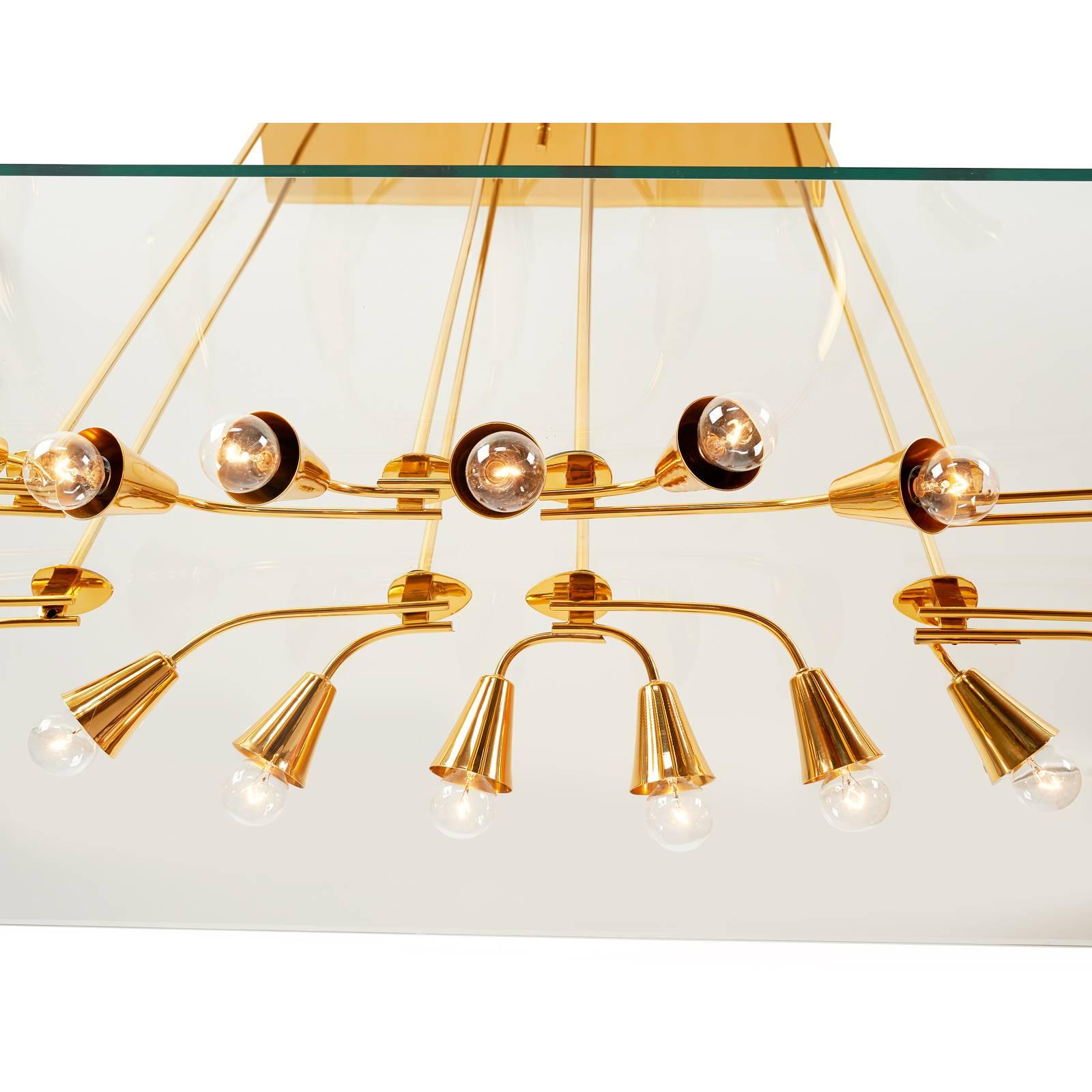 Extraordinary Fontana Arte Glass Chandelier, circa 1950 In Excellent Condition In New York, NY