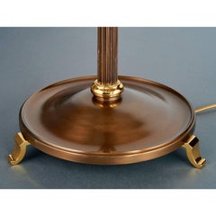 Exquisite Bronze Floor Lamp with Fluted Tapered Shaft, France, 1950s