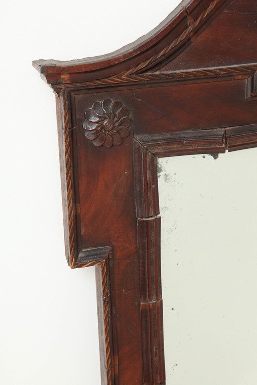 18th Century English Mahogany Mirror In Good Condition In New York, NY