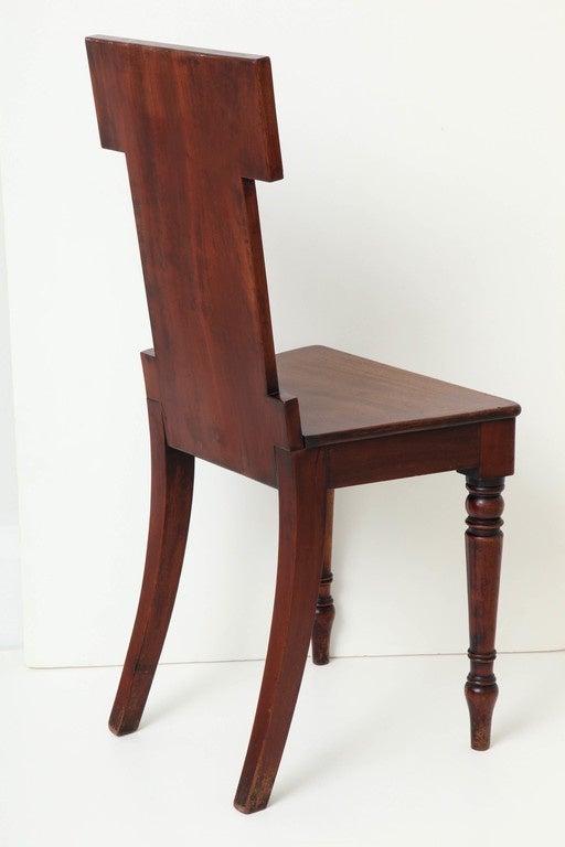 An English Regency Mahogany Hall Chair 3