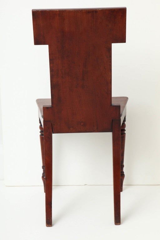 An English Regency Mahogany Hall Chair 4