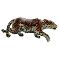 Ceramic  Leopard  Sculpture , hand made in South Africa