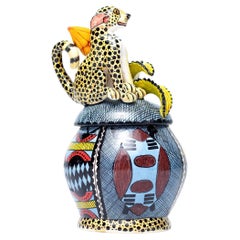 Ceramic Cheetah Jewelry Box , hand made in South Africa