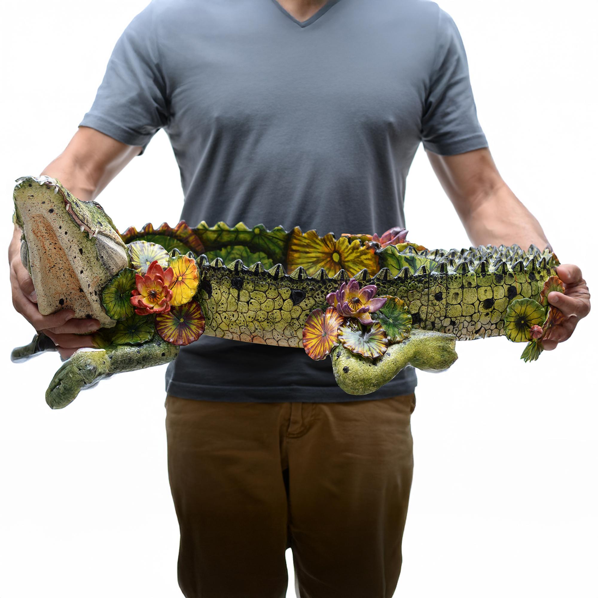 Ceramica Ciotola Crocodile River Guardian, realizzata a mano in Sudafrica in vendita