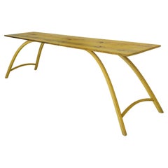 Mesa Consola Finita, Madera de Roble Recuperada, Hecha a Mano por Rafael Calvo