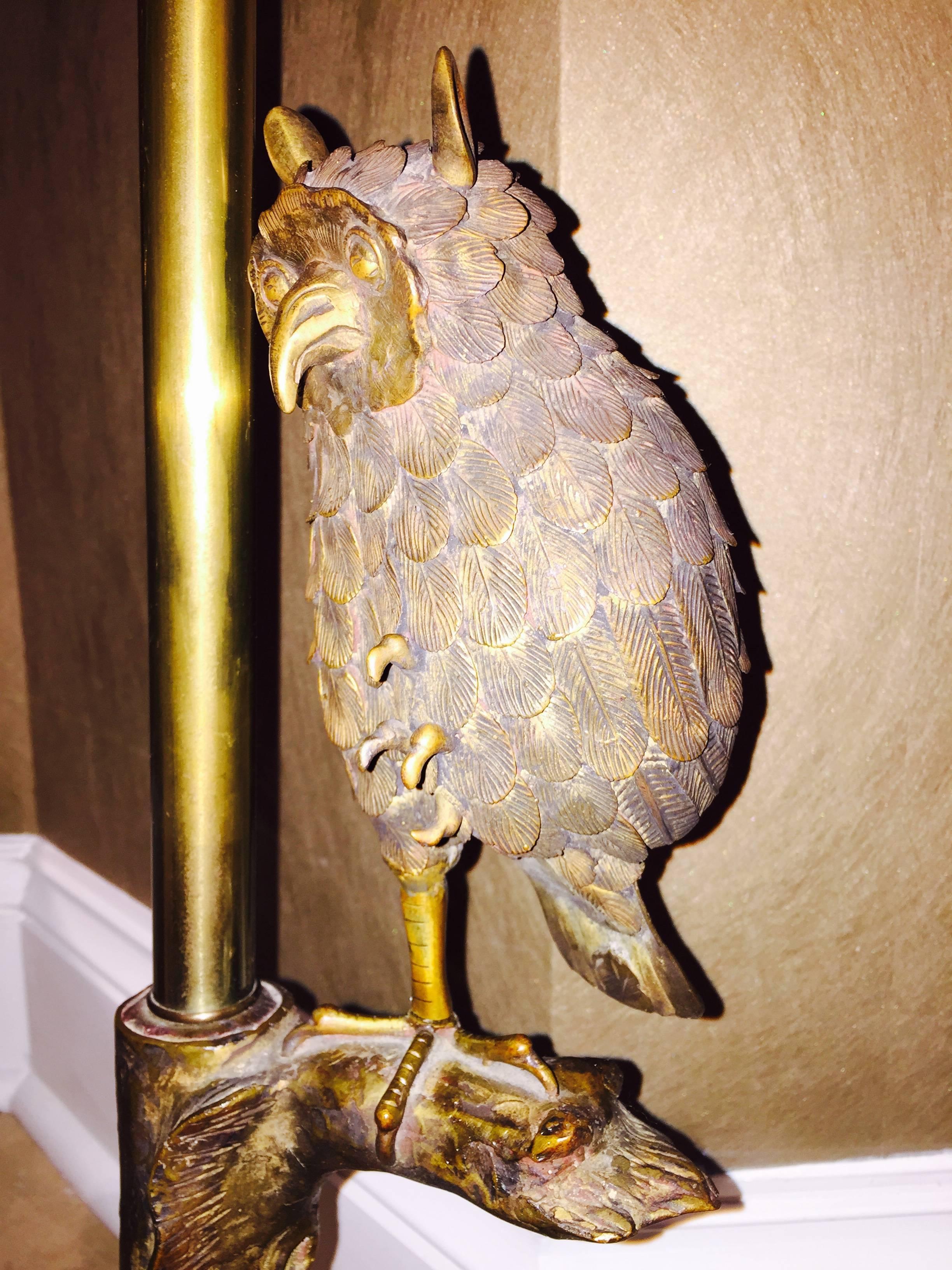 Large-Scale Marbro Brass Sculptural Owl Lamp 3