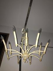 Italian Faux Bamboo Palm Beach Regency Twelve-Arm Chandelier