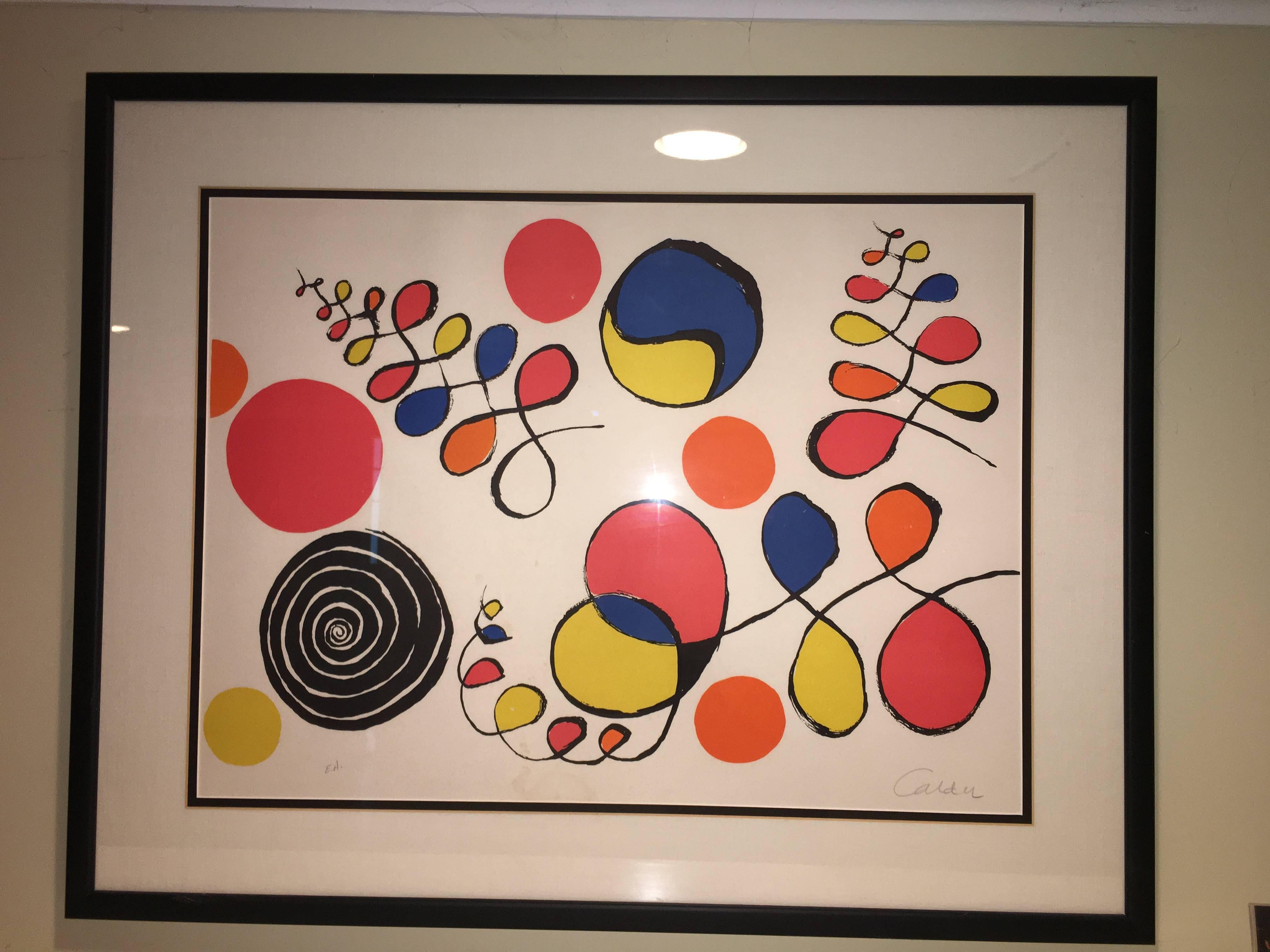 Mid-Century Modern Alexander Calder Pencil Signed 