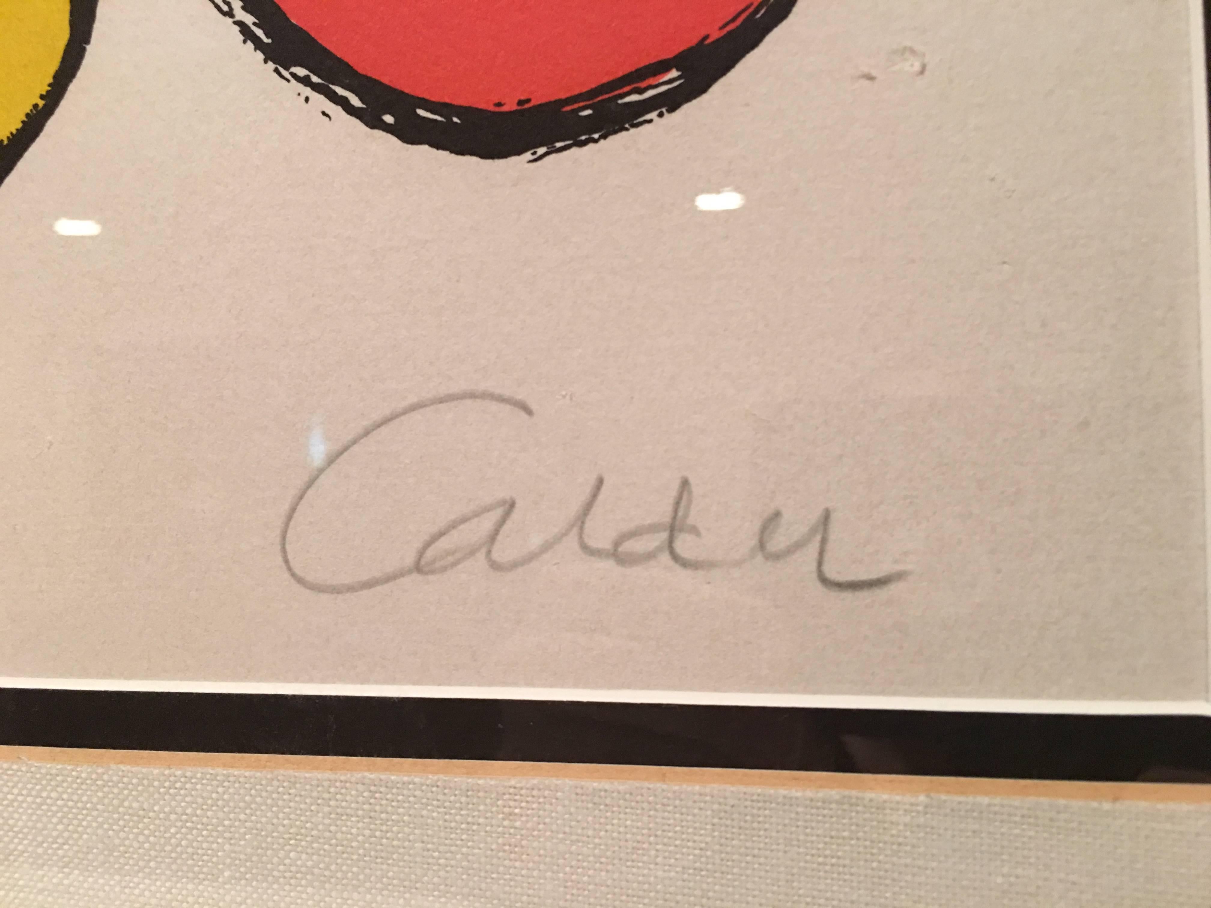 Alexander Calder Pencil Signed 