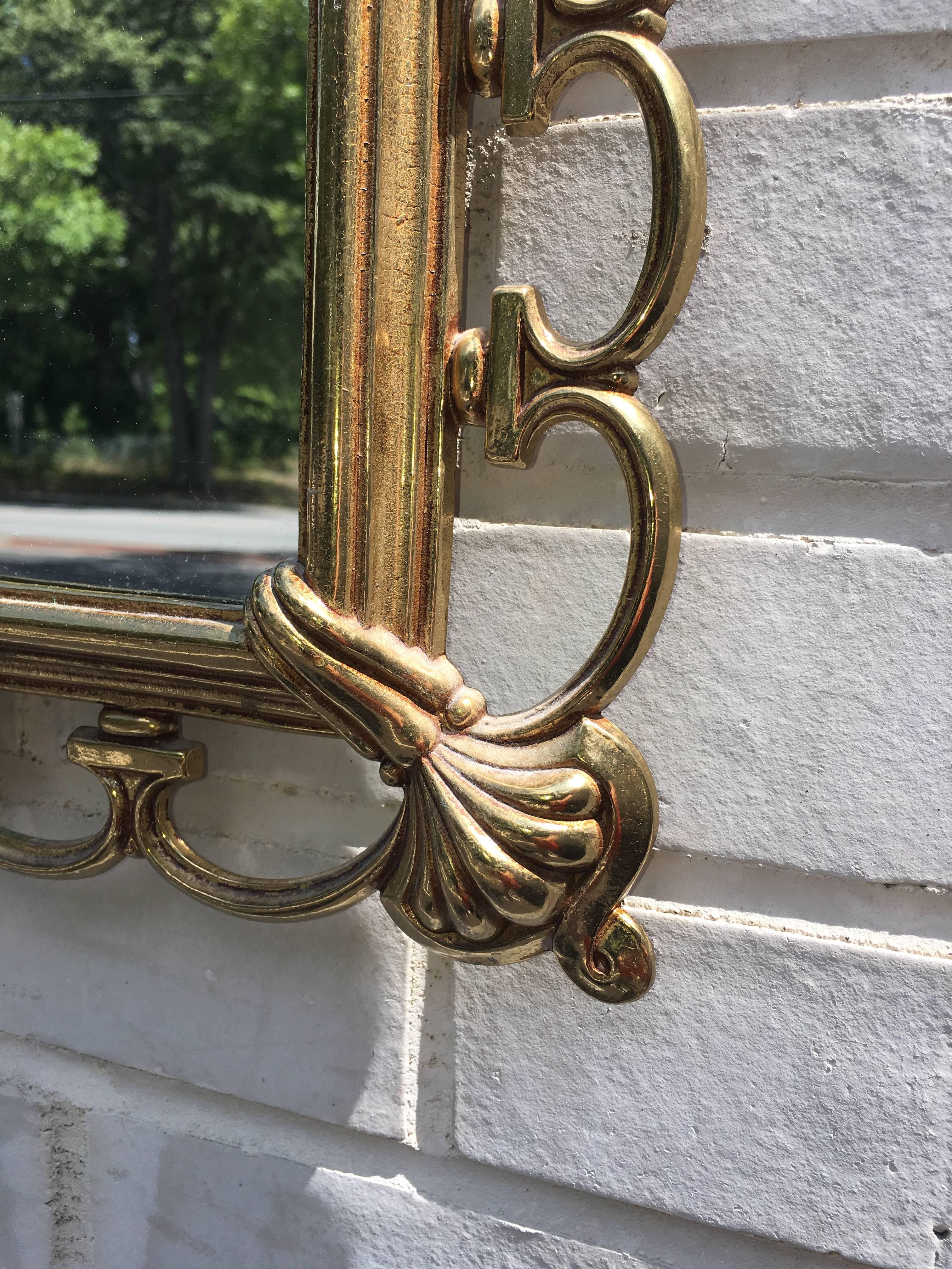Sculptural Brass Italian Wall Hanging Chiavari Mirror 1