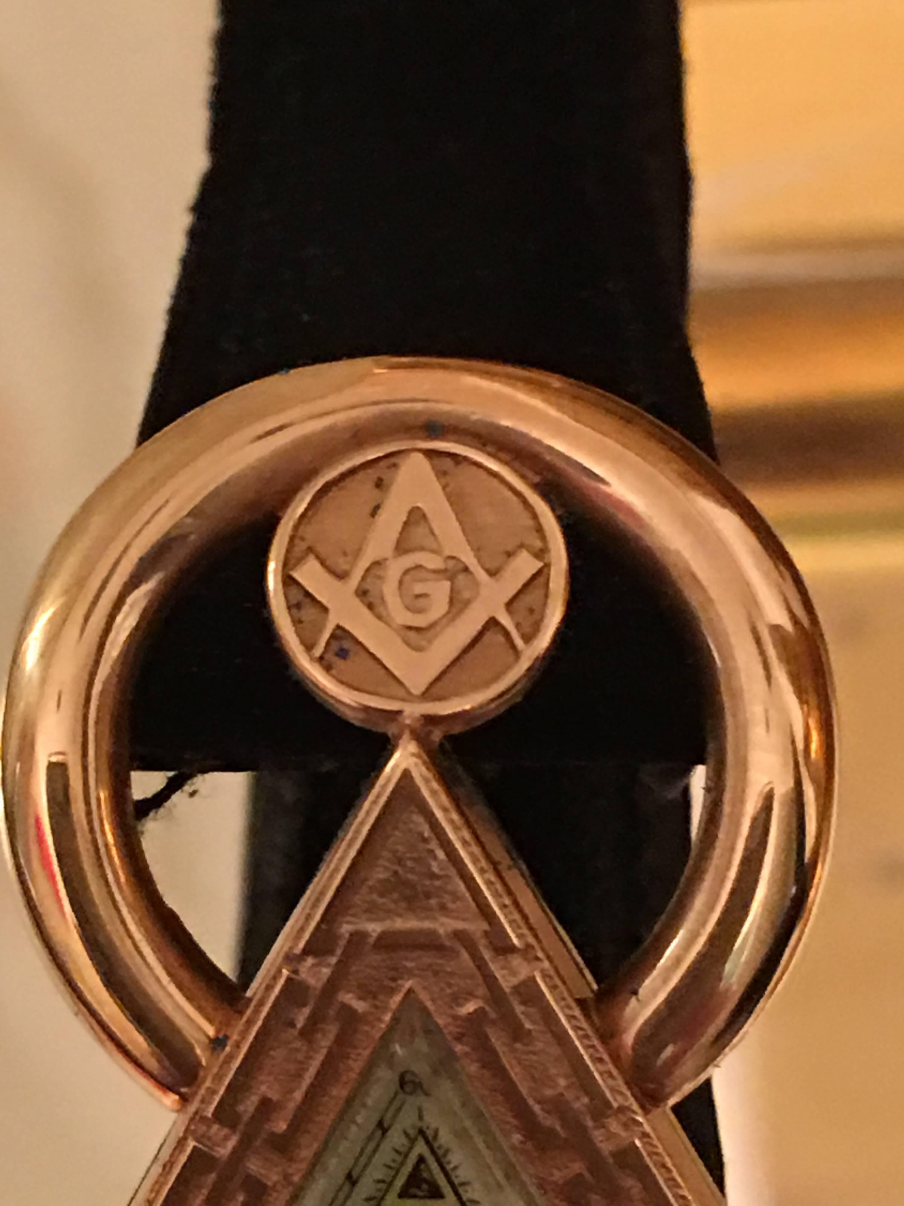 Art Deco Waltham Swiss Freemason Masonic Triangle Watch