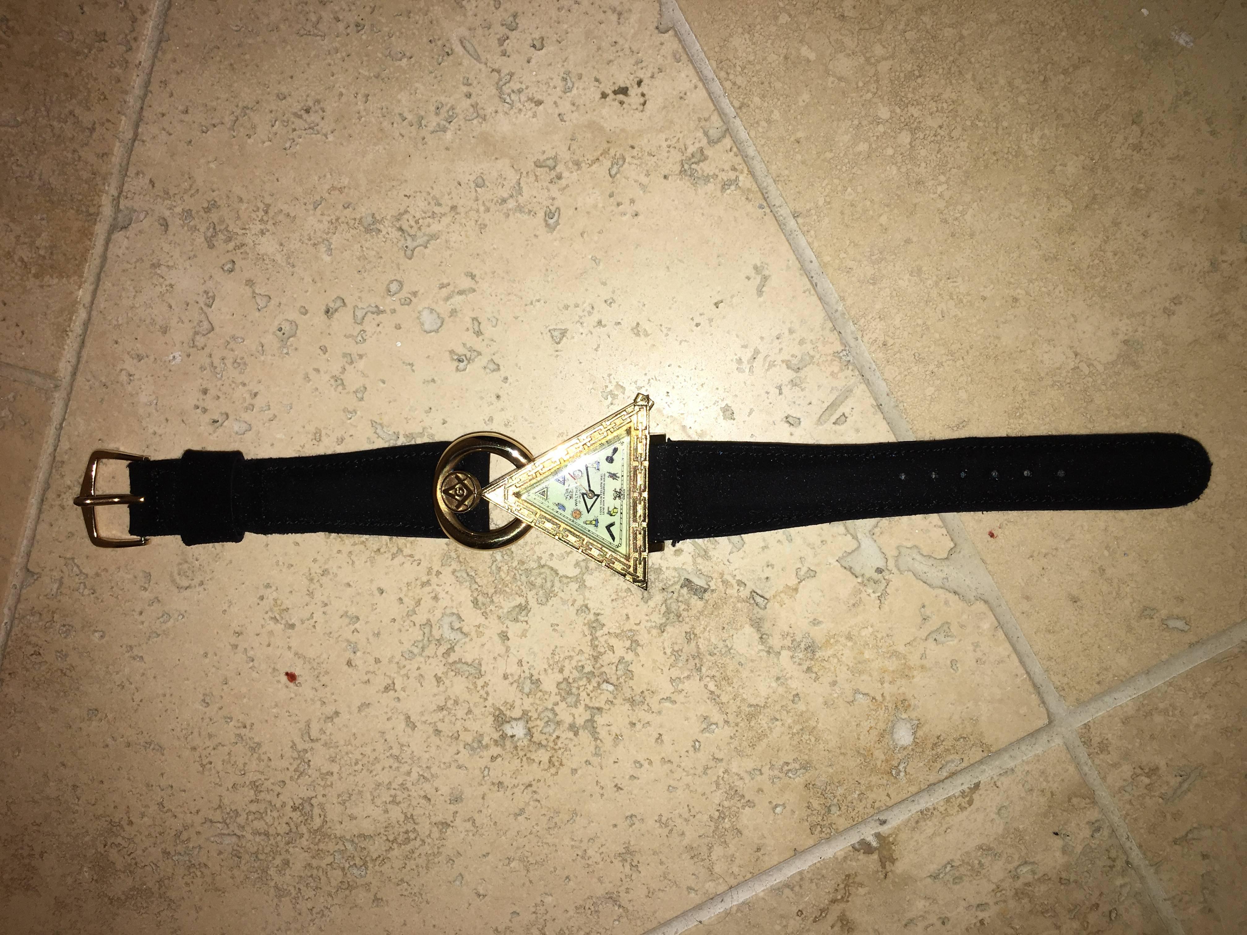 Waltham Swiss Freemason Masonic Triangle Uhr (Art déco)