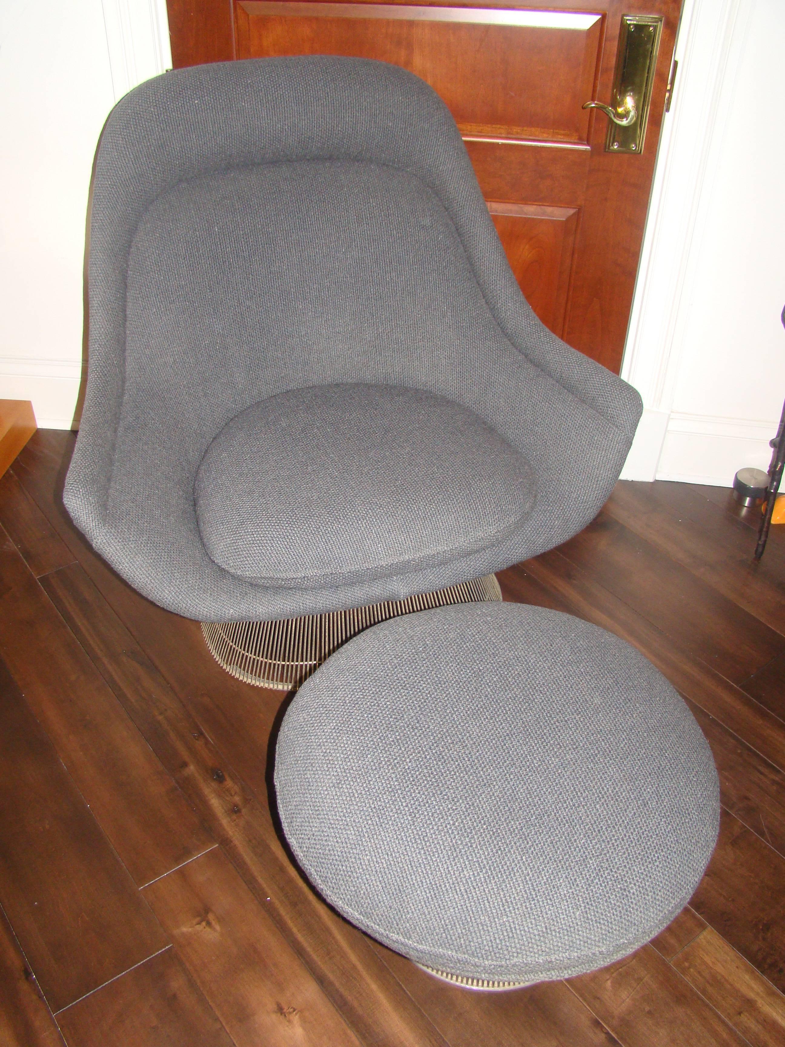 American Knoll Warren Platner Throne Easy Chair and Ottoman Lounge