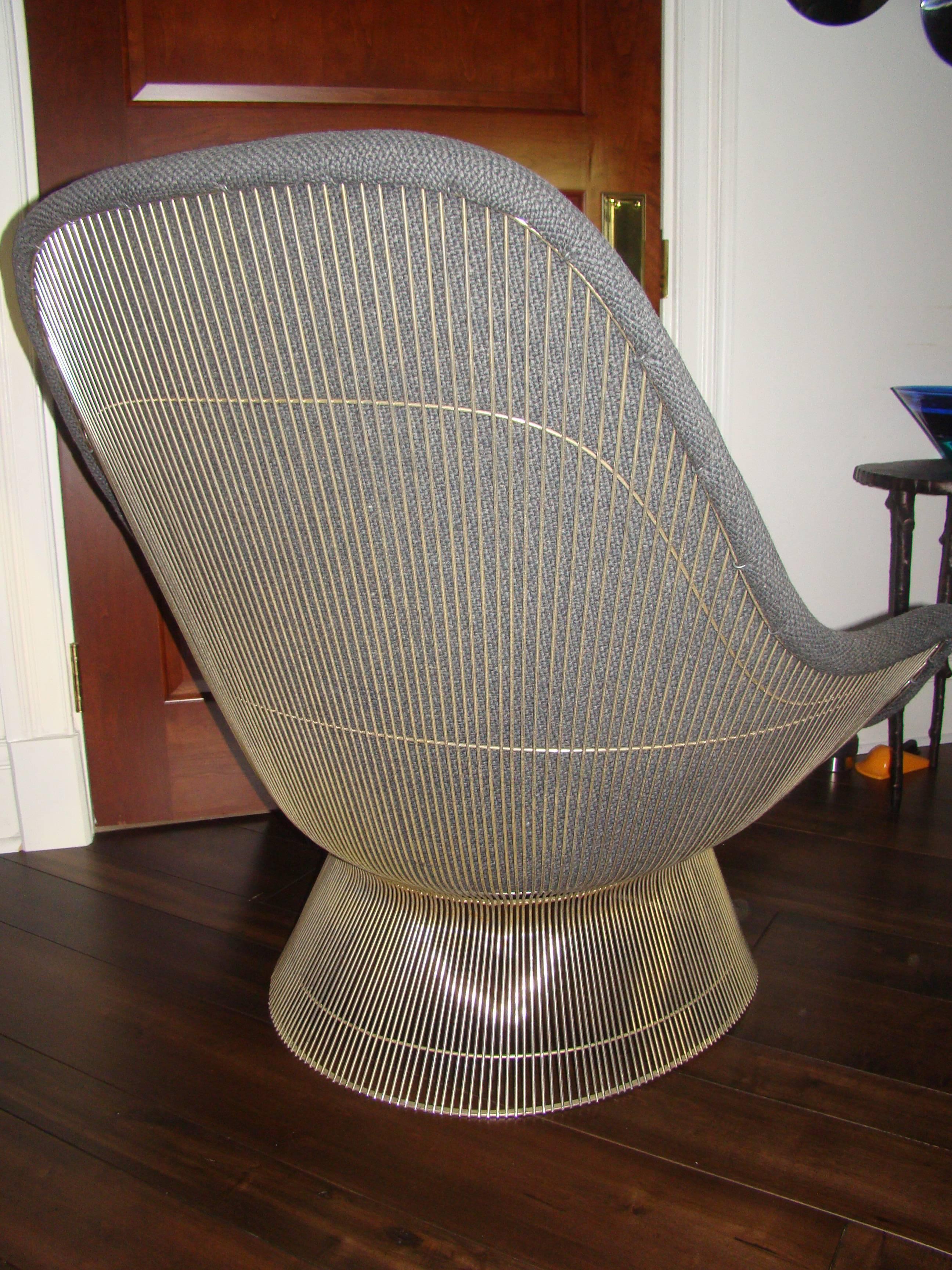 Knoll Warren Platner Throne Easy Chair and Ottoman Lounge 2