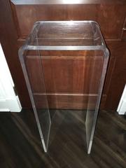Thick Lucite Waterfall Mid-Century Pedestal Table