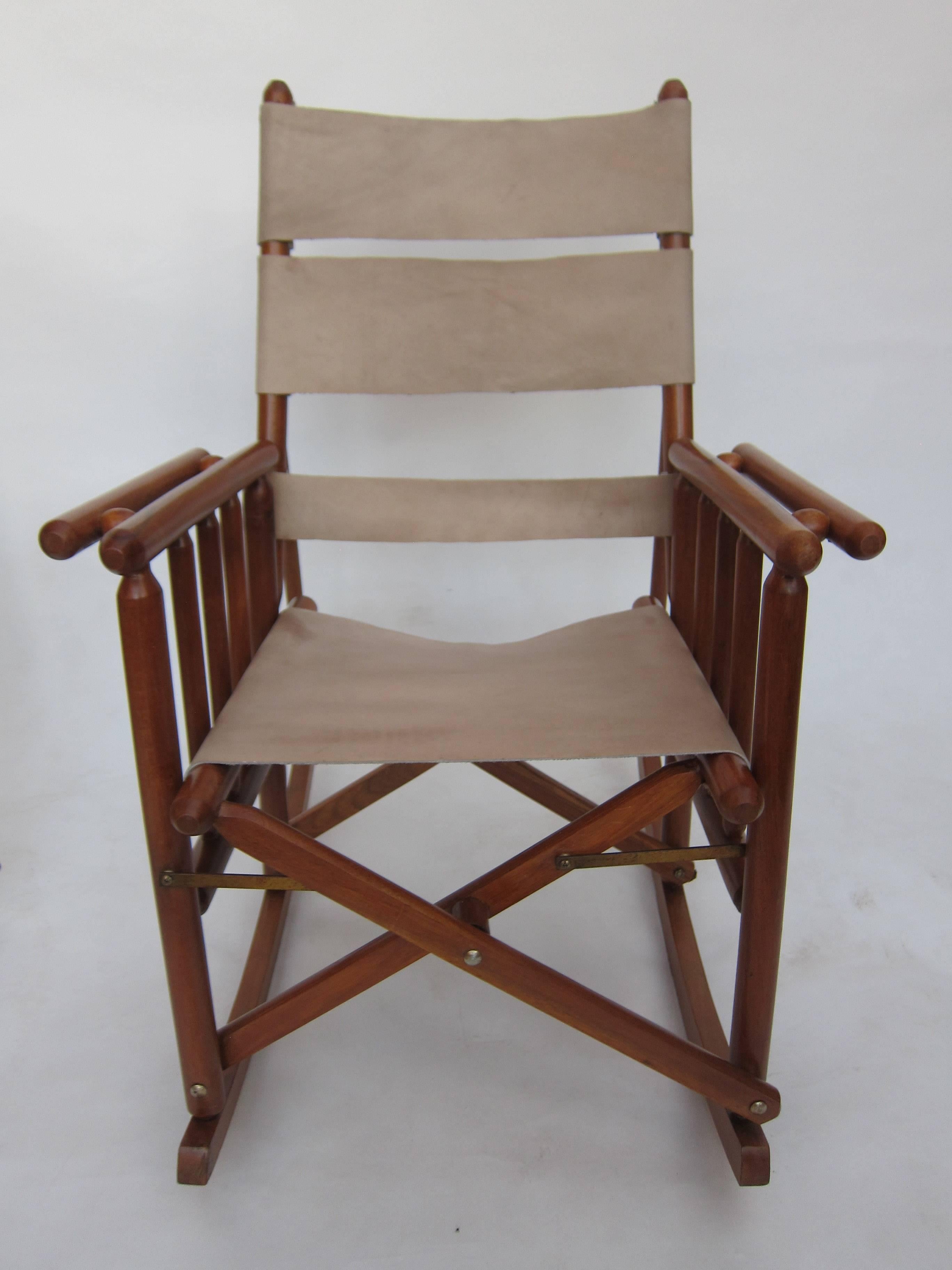 Hand-Crafted Pair Costa Rican Folding Rockers For Sale